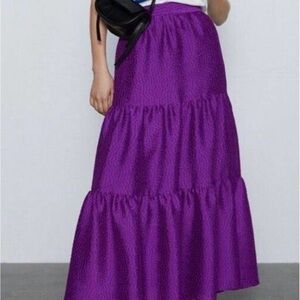 Zara Jewel Sheen Volumious Skirt ~ Never Worn